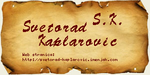 Svetorad Kaplarović vizit kartica